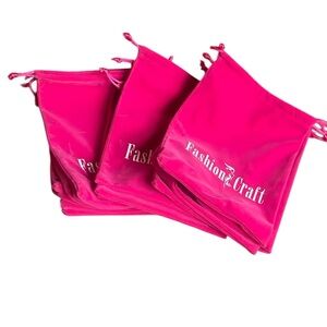 Fashion Craft Pink 14 Drawstring Bags Velvety Material Jewelry Gift Party Bags
